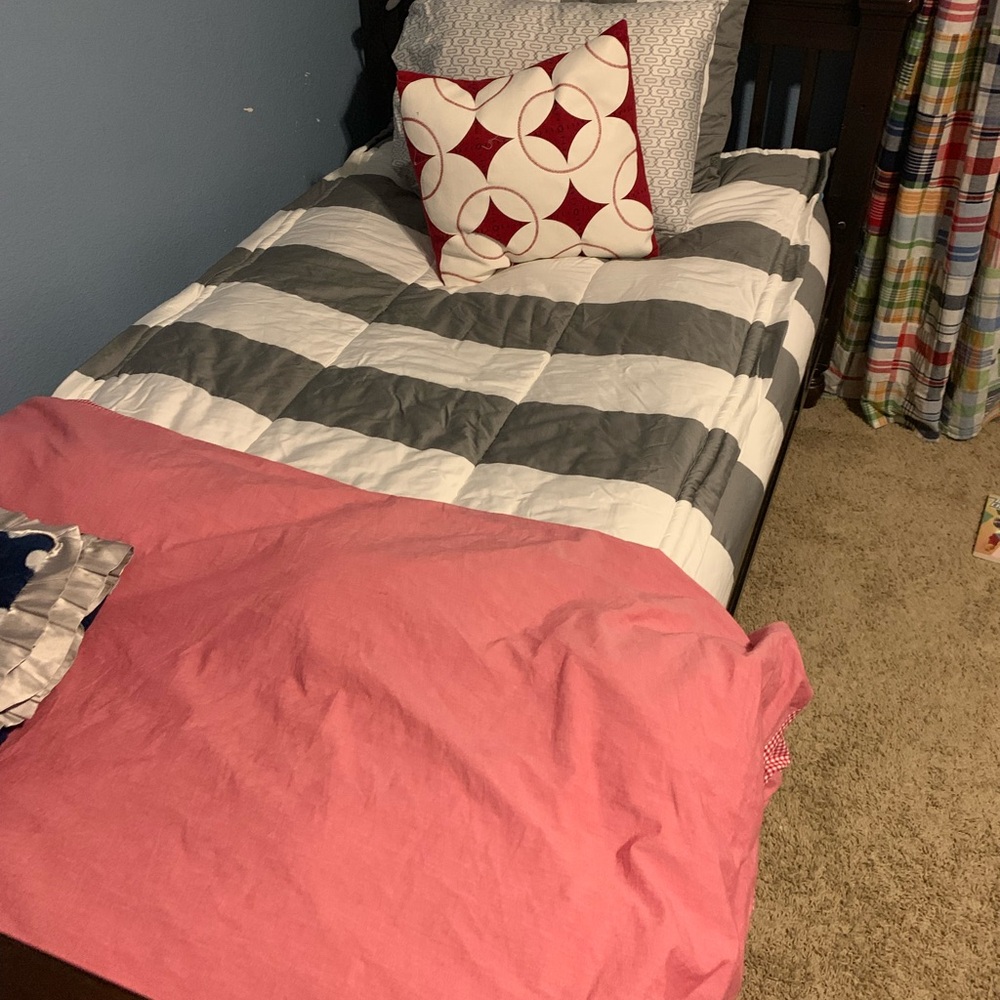 POTTERY BARN KIDS~EUC~Red Twin Gingham Duvet Cover